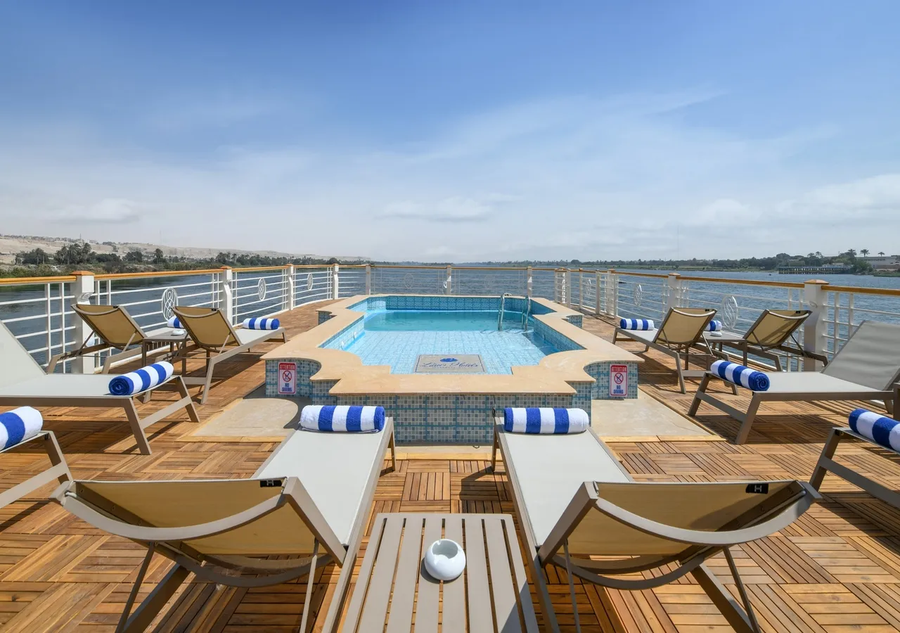 Sun deck of the HS Sindbad Nile Cruise Nile cruise